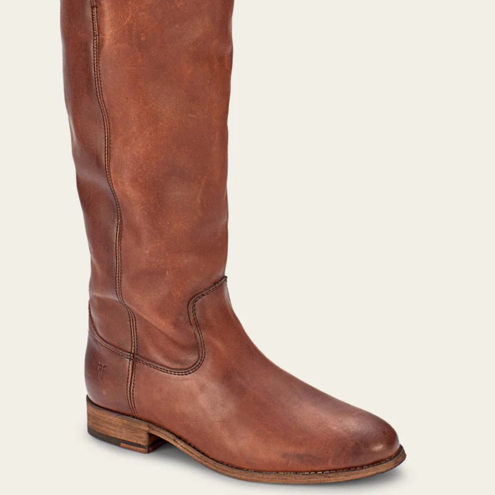 FRYE Tall Melissa Button Boots in Cognac, size 6.5